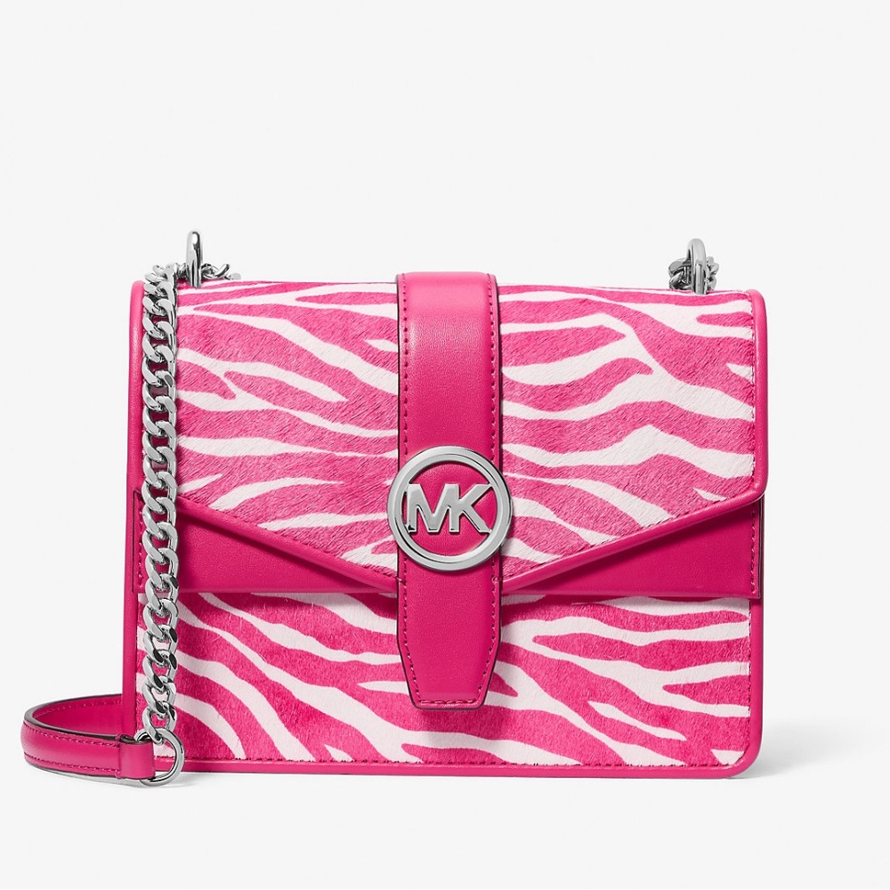 NWT Michael Kors Greenwich Zebra Print Calf Hair Crossbody Bag